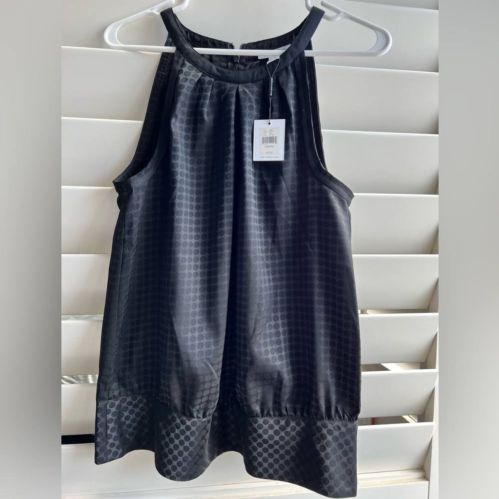 Calvin Klein Black Sleeveless Top. NWT! Size M
